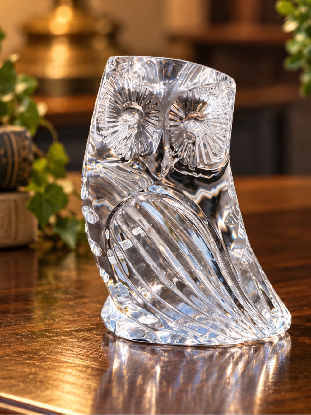 Waterford Crystal Owl Figurine – Cut Crystal Bird Collectible
